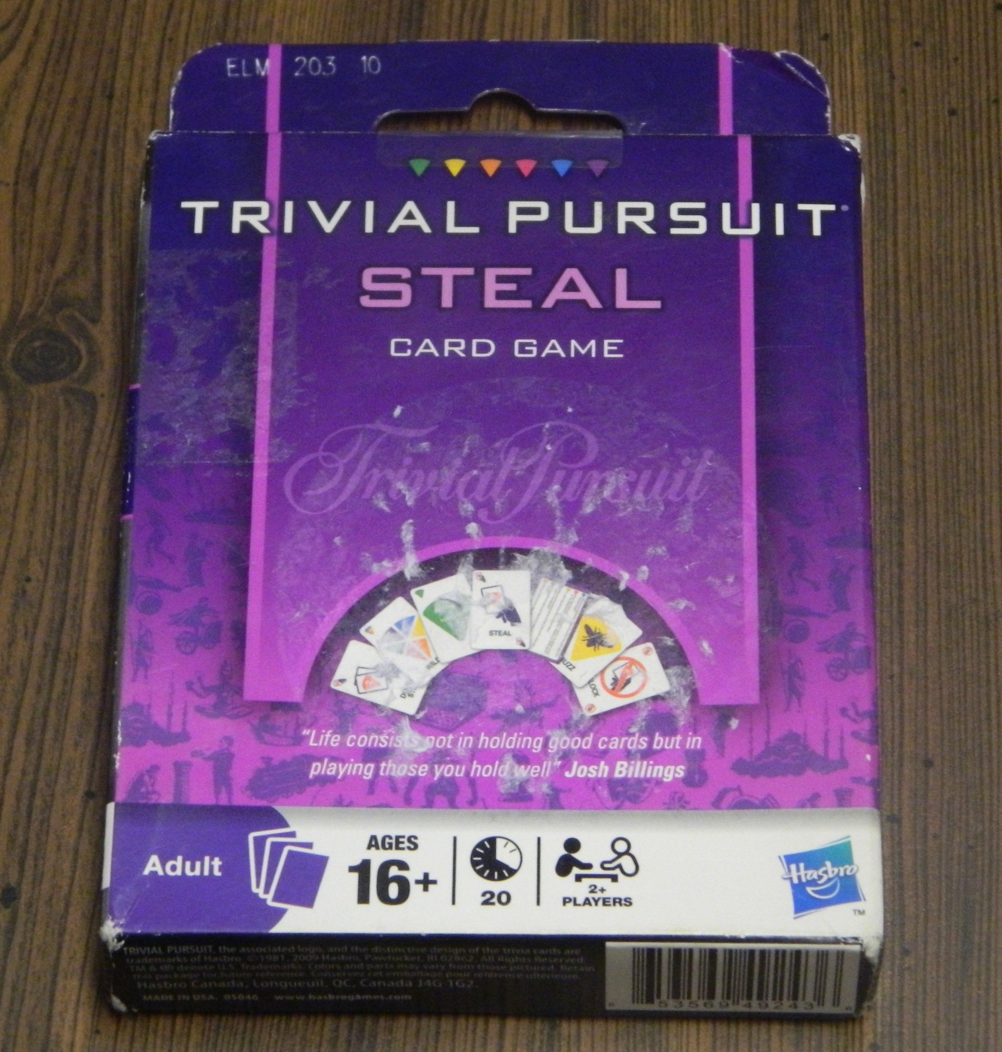 Trivial Pursuit Steal Card Game Box
