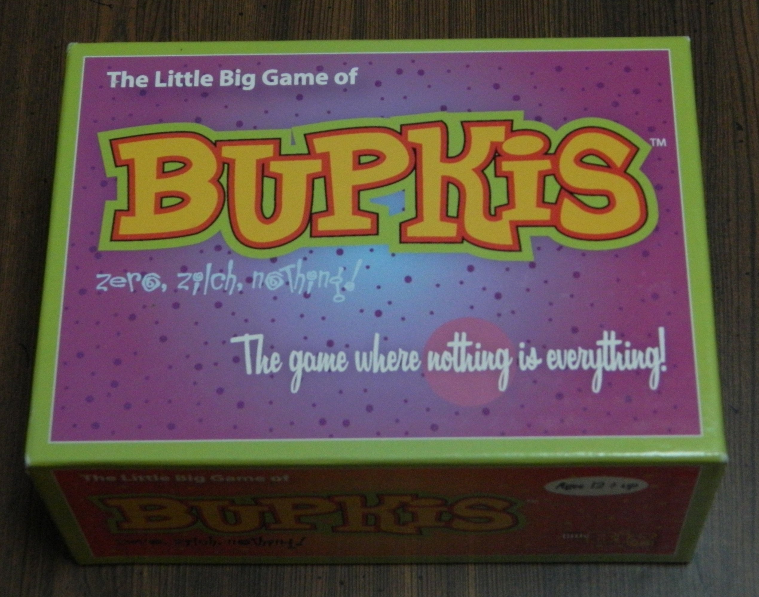 Bupkis Card Game Box
