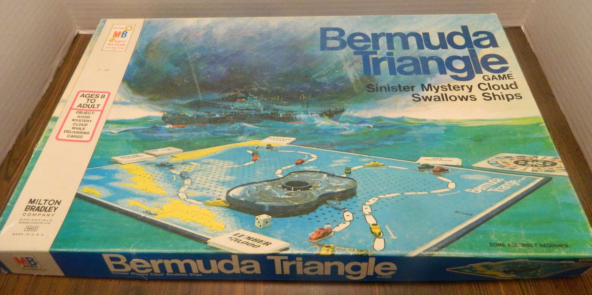 A picture of the box for the game Bermuda Triangle
