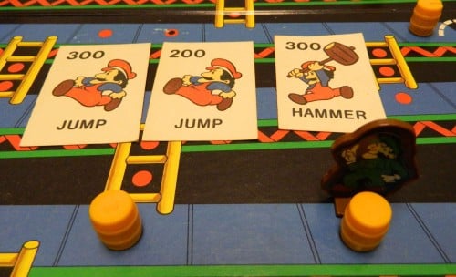 Using cards in Donkey Kong board game