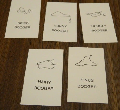 Booger cards in Pass the Booger