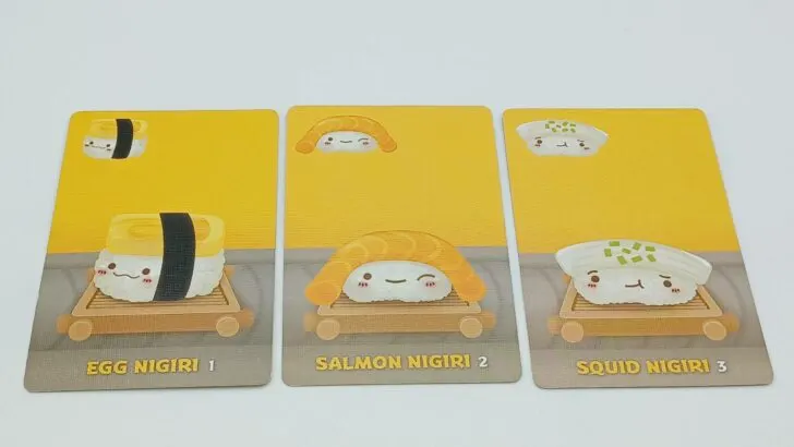 Nigiri cards in Sushi Go!