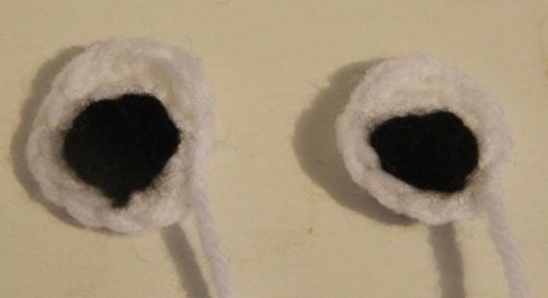 Crocheted Eyes for Worms Amigurumi