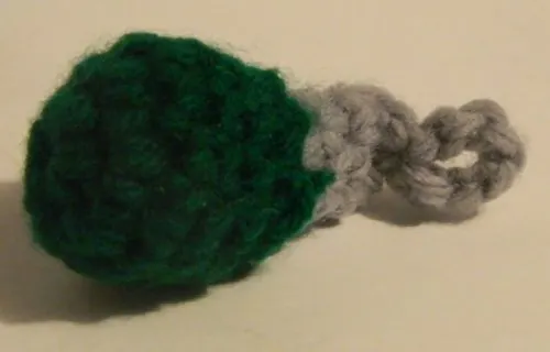 Crocheted Grenade for Worms Amigurumi