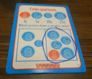 Coin-parison in Big Brain Academy Board Game