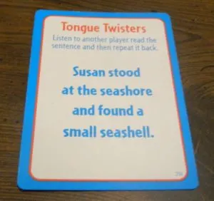 Tongue Twisters Card from Big Brain Academy Board Game