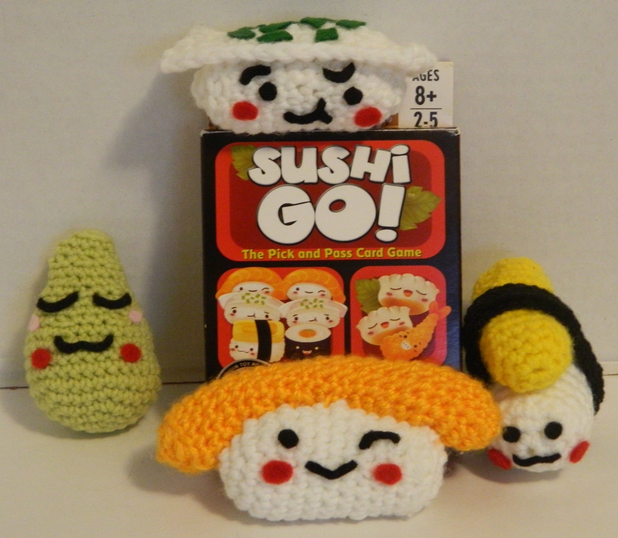 Sushi Go Amigurumi Crochet Patterns: Wasabi, Egg Nigiri, Salmon Nigiri, Squid Nigiri (Part Two)