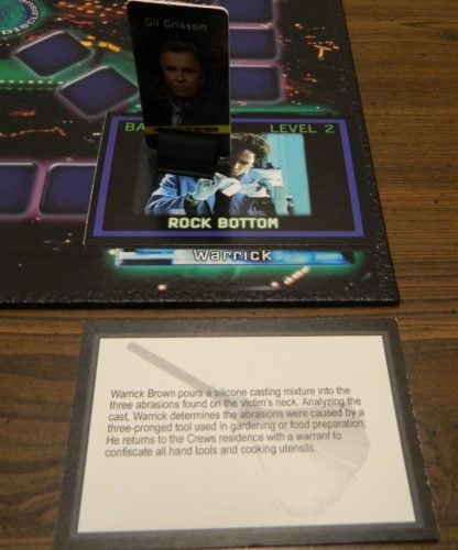 Clue Card in the CSI Board Game