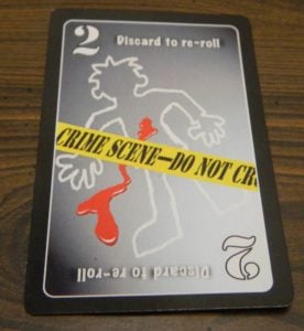 Discard to Re-Roll Card in Lie Detector The Crime Fighting Card Game