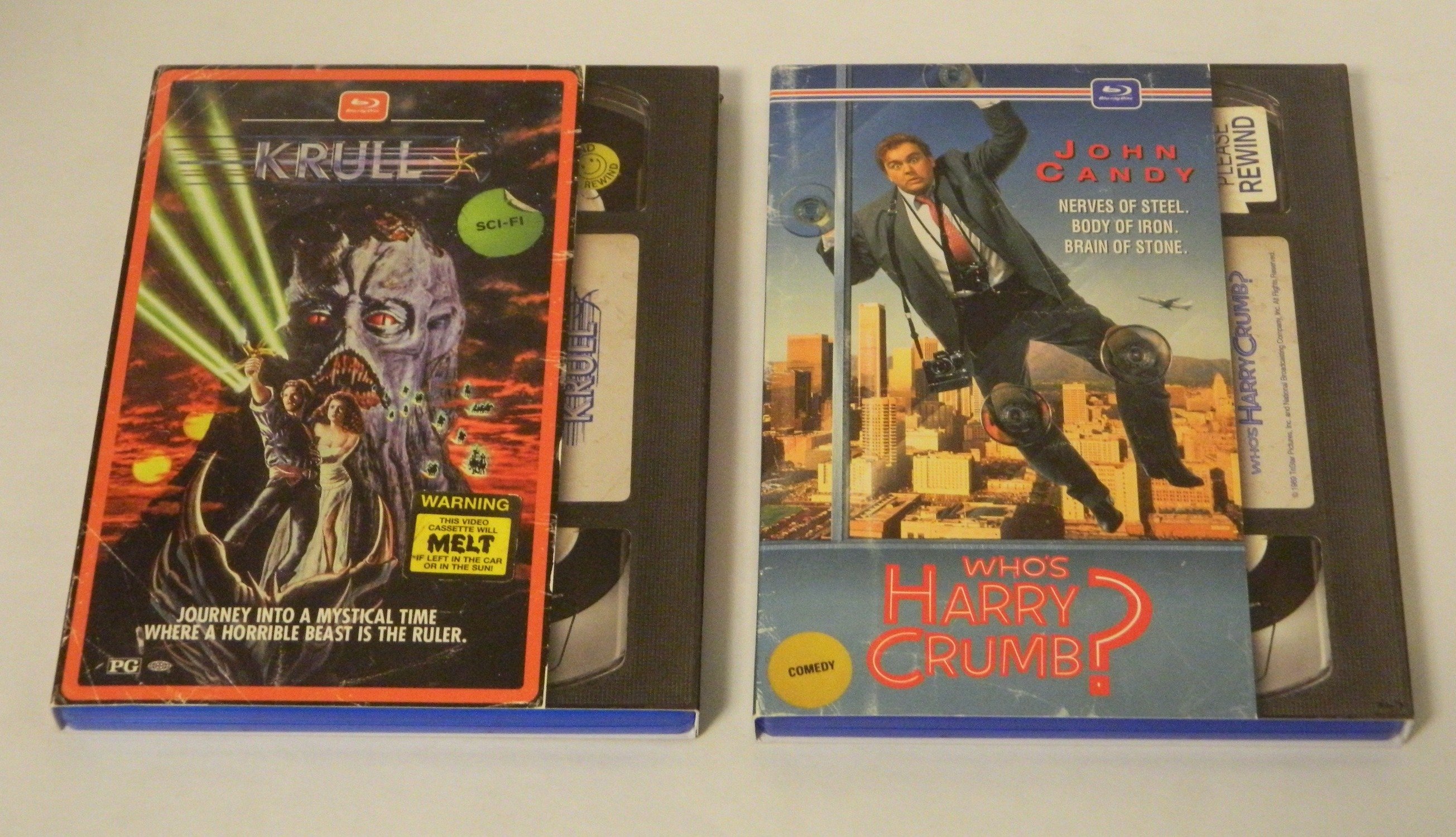 Mill Creek Entertainment Retro VHS Cover Art Blu-ray Reviews (Who’s Harry Crumb? and Krull)
