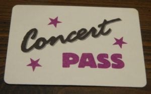 Concert Pass Card in the New Kids On The Block Game