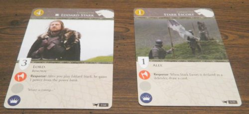 First Cards in Game of Thrones Card Game