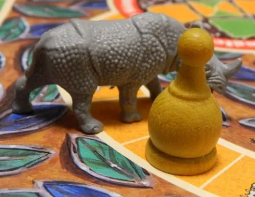 Rhino Blocking Player in Jumanji