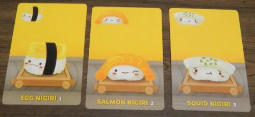Nigiri Cards in Sushi Go Party!