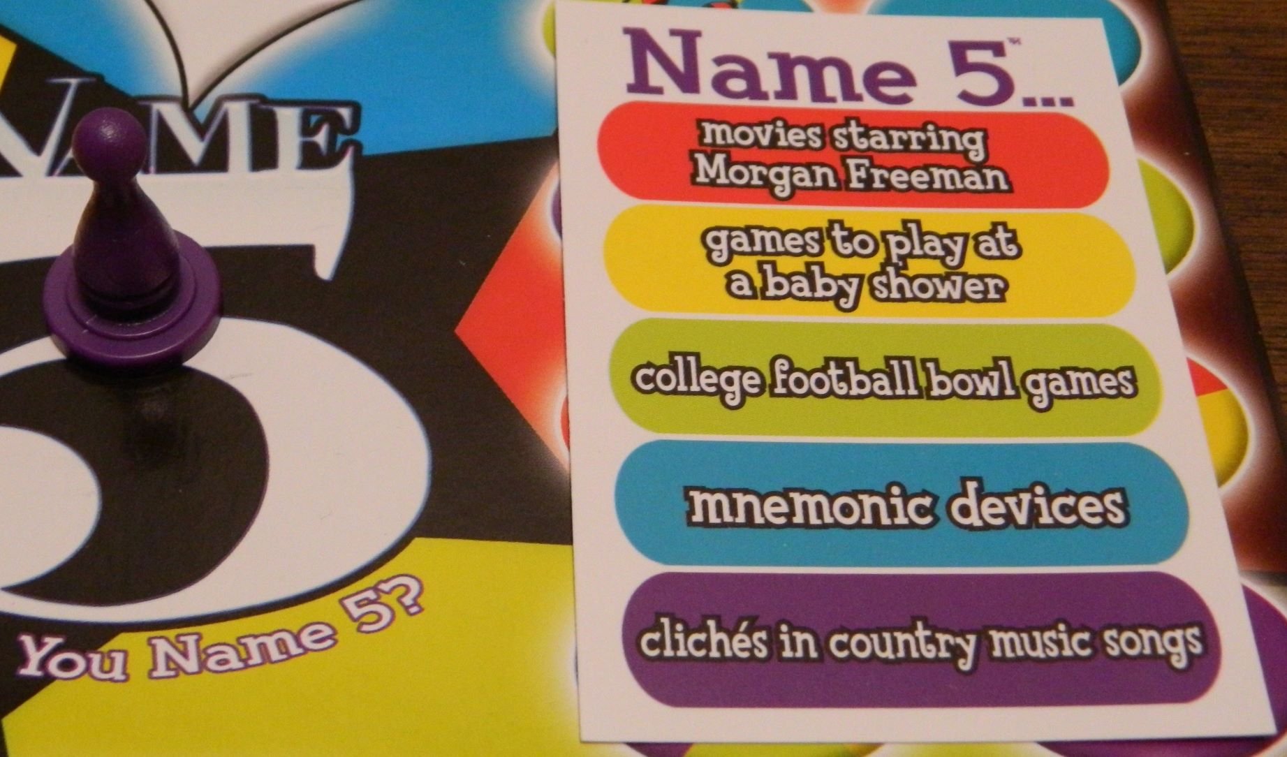 Name 5 game. Name Five game. Name 5 Board game. Name Five things Board game Rules.