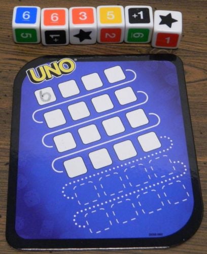 First Roll in UNO Dice Game Roll and Write