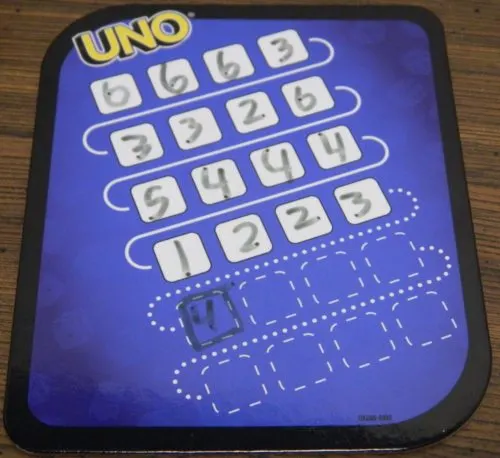 Winning UNO Dice Game Roll and Write