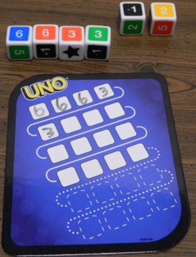 Write Numbers in UNO Dice Game Roll and Write