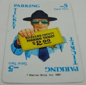 Dukes of Hazzard Card Game Parking Ticket Card