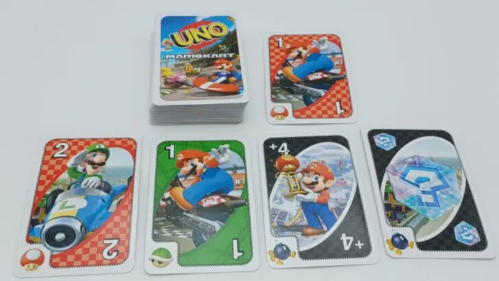 Playing a card in UNO Mario Kart