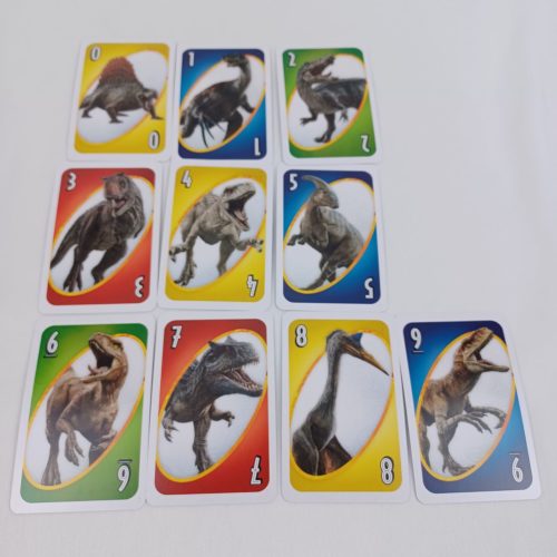 Number Cards in UNO: Jurassic World Dominion
