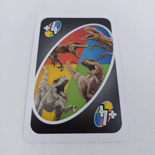 Wild Draw Four Card From UNO: Jurassic World Dominion
