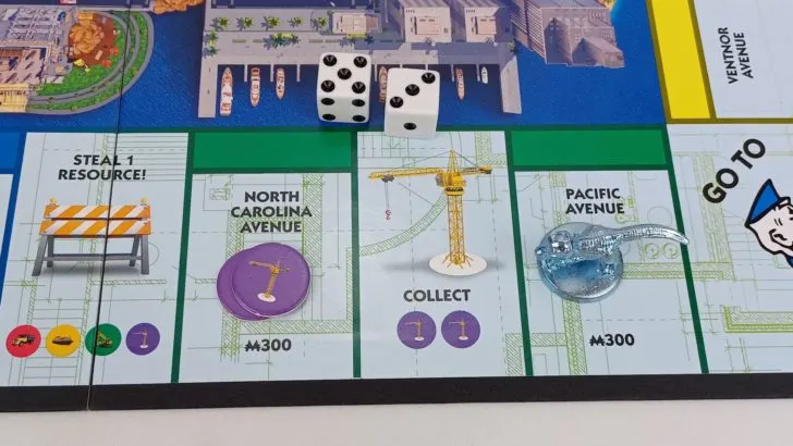 Picking Up Resources in Monopoly Builder