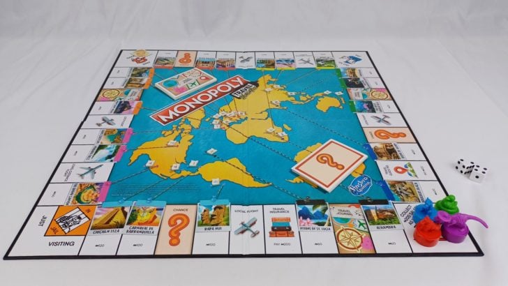 Setup for Monopoly Travel World Tour