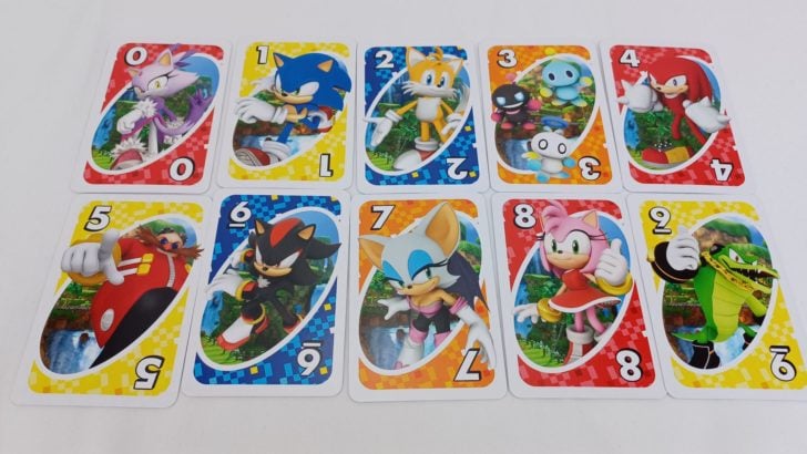 Number Cards UNO Sonic the Hedgehog