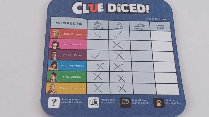 Final Detective Pad Sheet in Clue Diced!