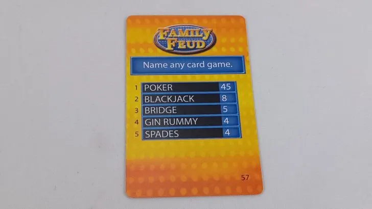 Card for Family Feud Strikeout