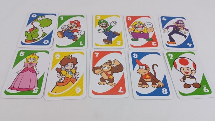 Number Cards in UNO Super Mario