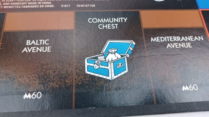 Community Chest Space in Monopoly Cheaters Edition