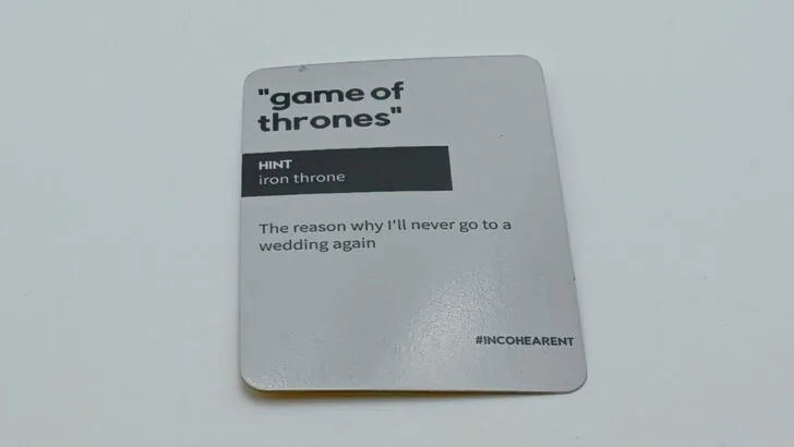 The solution to the previous card was "Game of Thrones".