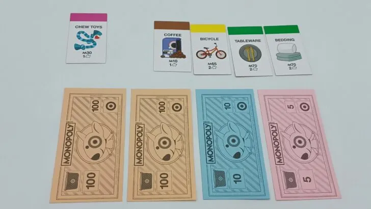 Purchasing item cards in Monopoly Target Edition
