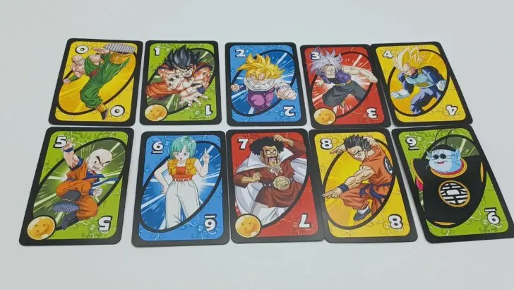 Number Cards in UNO Dragon Ball Z 
