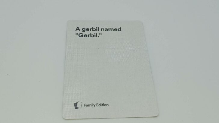 Playing a card in Cards Against Humanity Family Edition