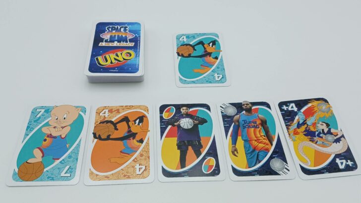 Playing a card in UNO: Space Jam - A New Legacy