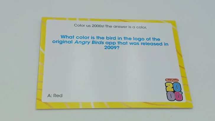 Buzzfeed 2000's Ultimate Trivia Game Trivia Card