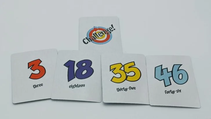 Players revealed number cards for the Challenge! card that was revealed