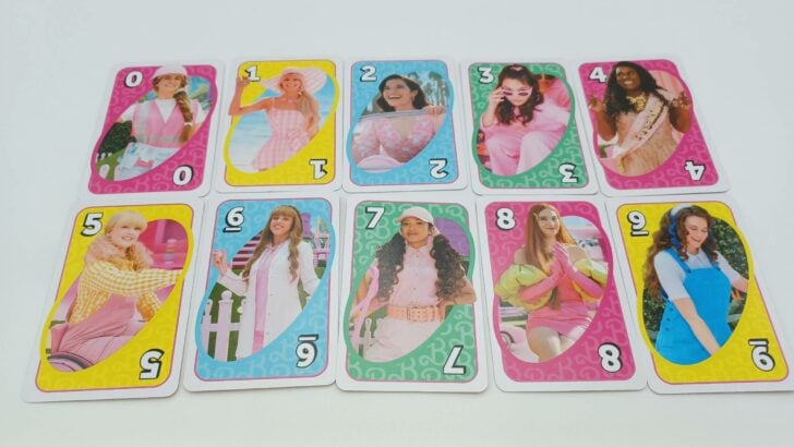 Number cards in UNO Barbie the Movie