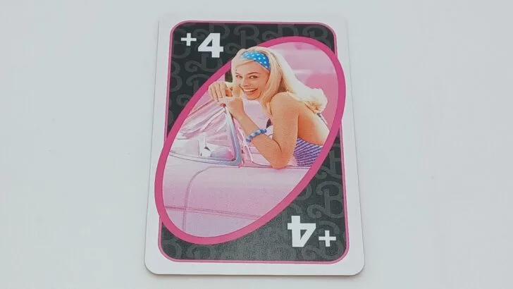 Wild Draw Four Card in UNO Barbie the Movie