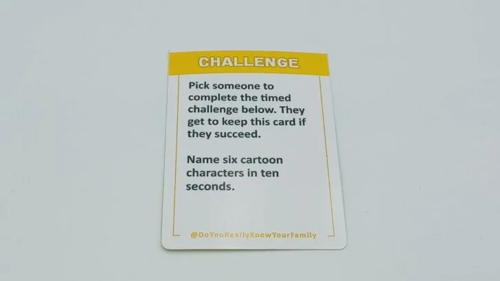 Challenge card example in Do You Really Know Your Family?