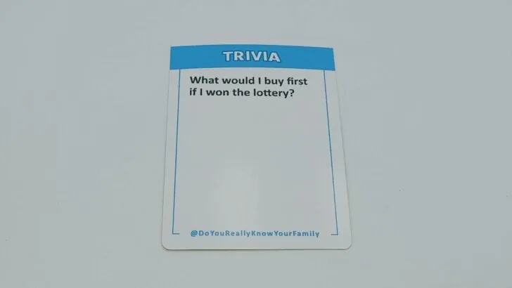 Trivia card from Do You Really Know Your Family?