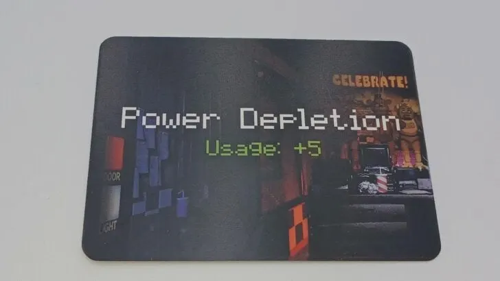Power Depletion card from Five Nights at Freddy's Survive 'Til 6AM