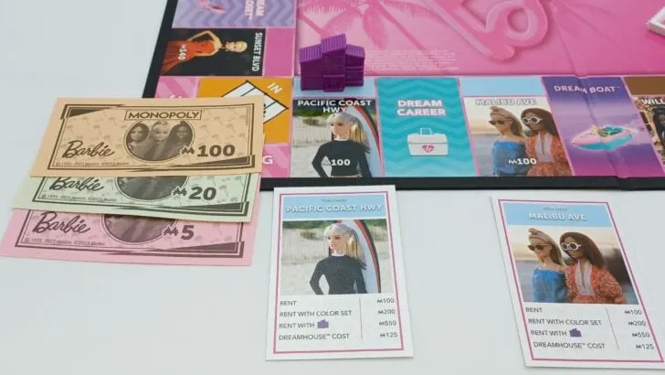 Buying a DreamHouse in Monopoly Barbie