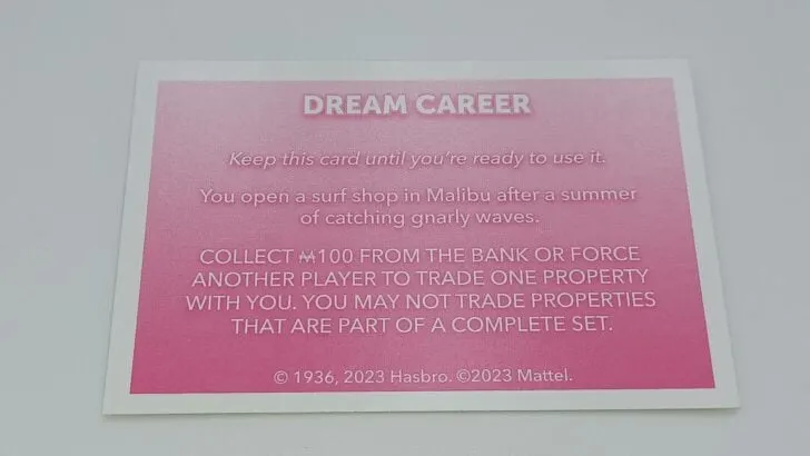 Keeping a Dream Career card