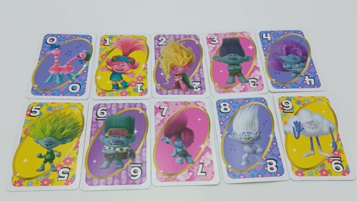 Number cards in UNO Trolls Band Together