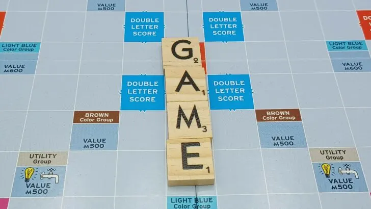 Playing the first word in Monopoly Scrabble