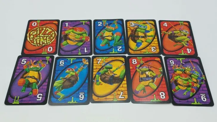 Number card in UNO Teenage Mutant Ninja Turtles Mutant Mayhem